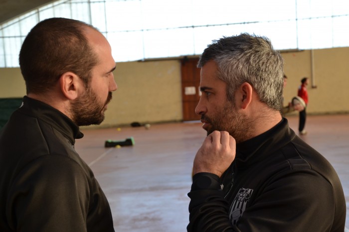 Rugby LSC - Discussion matinale entre Christophe Lafforgue et Jérôme Balaguer