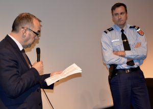 Discours de bienvenue du président Hervé Lefebvre au capitaine Reynald Conrad