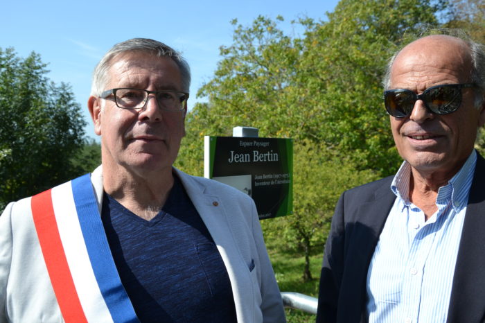 Inauguration de l'espace paysager Jean Bertin de Monblanc -septembre 2017 - Alain Gateau et Philippe Bertin
