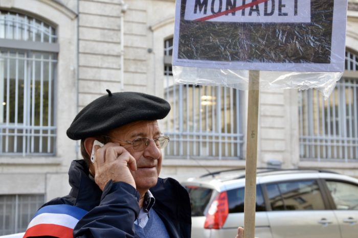 Manifestation contre la fermeture de la perception de Lombez, le 11 septembre à Auch