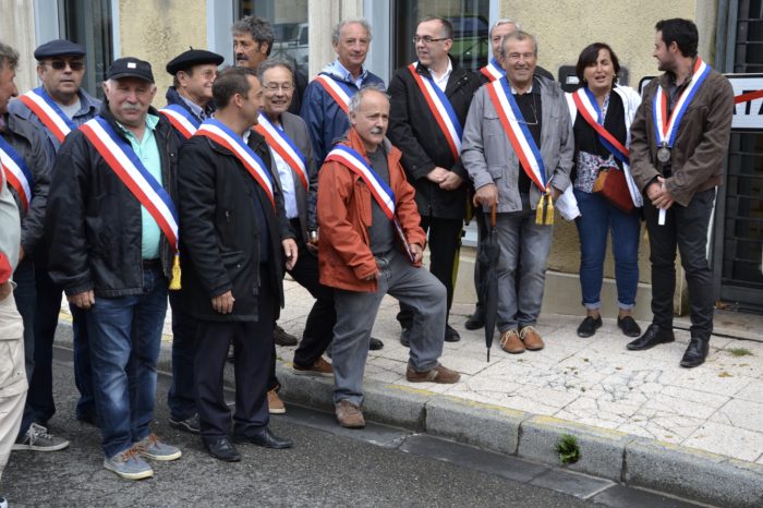 Manifestation contre la fermeture de la perception de Lombez, le 11 septembre à Auch