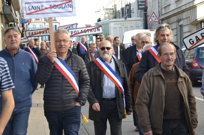 Manifestation du 27 septembre 2017 à Auch - Les élus du Savès ont participé en nombre à la manifestation pour le maintien des perceptions de Lombez et de quatre autres communes.
