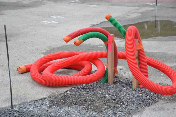 Chantier école - 6 mai - Les gaines dans l'attente des fluides